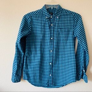Boys long sleeve button-down gingham shirt XL